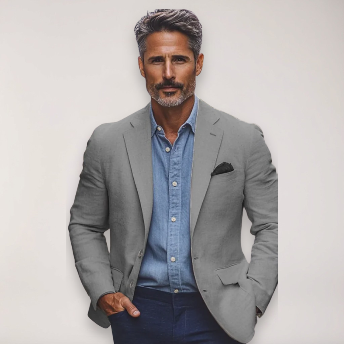 Men’s Blazer – Tailored Fit – Cotton Blend – Notched Lapel – Smart Casual Style