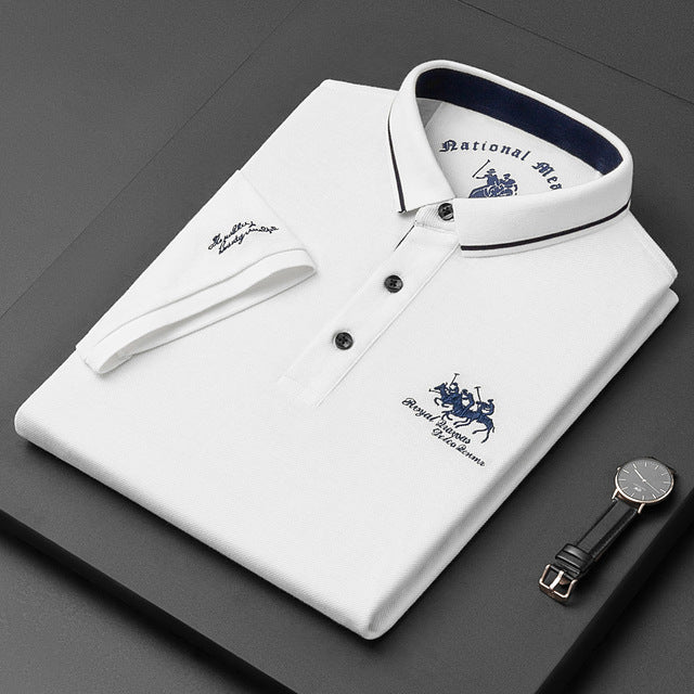 Men’s Polo Shirt – Soft Knit – Regular Fit – Embroidered Logo – Smart Casual