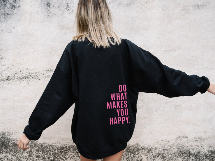 Women’s Hoodie – Oversized Fit – Cotton Blend – Slogan Back – Casual Loungewear