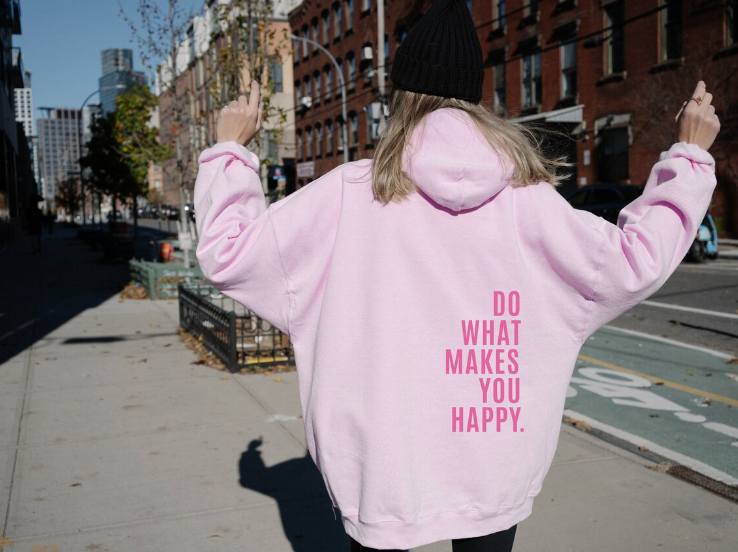 Women’s Hoodie – Oversized Fit – Cotton Blend – Slogan Back – Casual Loungewear