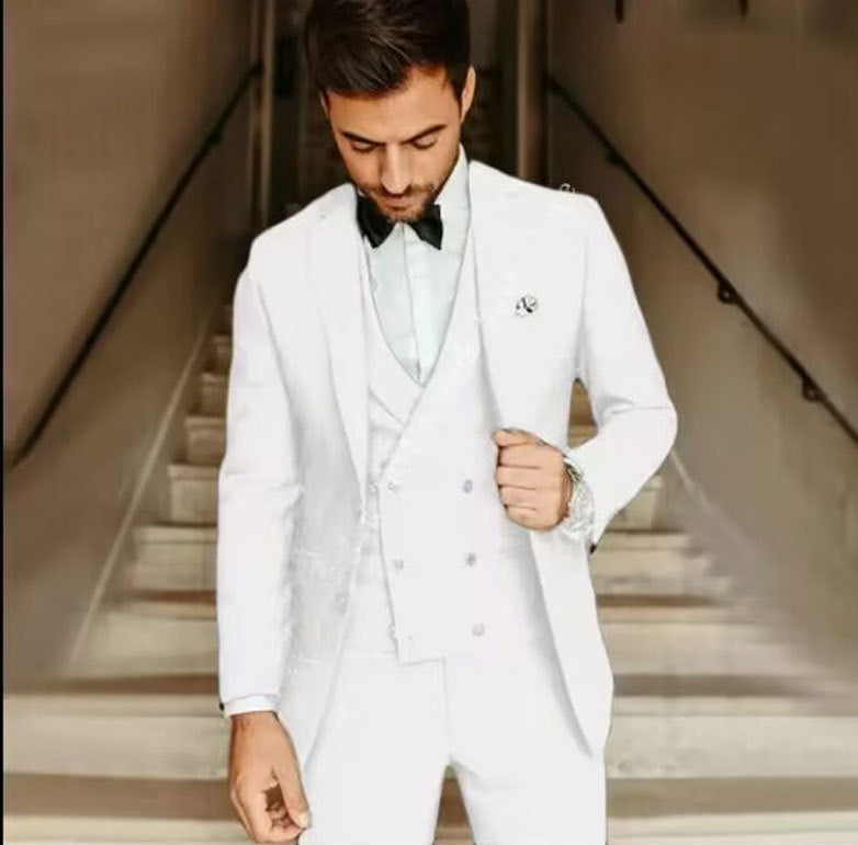 Men’s Three-Piece Suit – Slim Fit – Wool Blend – Tailored Formal Wear