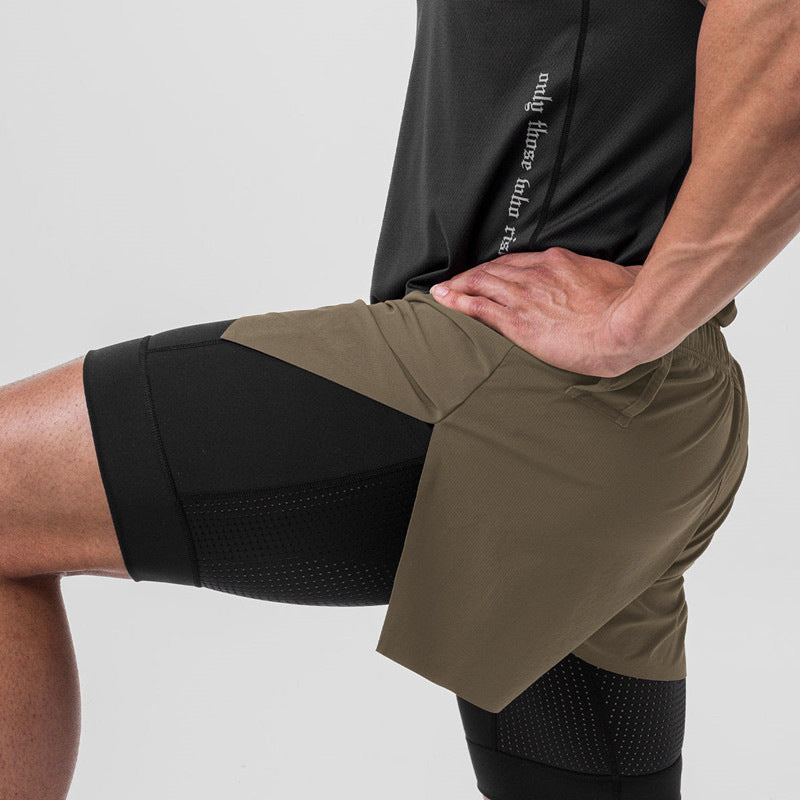 Men’s Athletic Shorts – Dual Layer – Compression Inner – Breathable Stretch Fabric