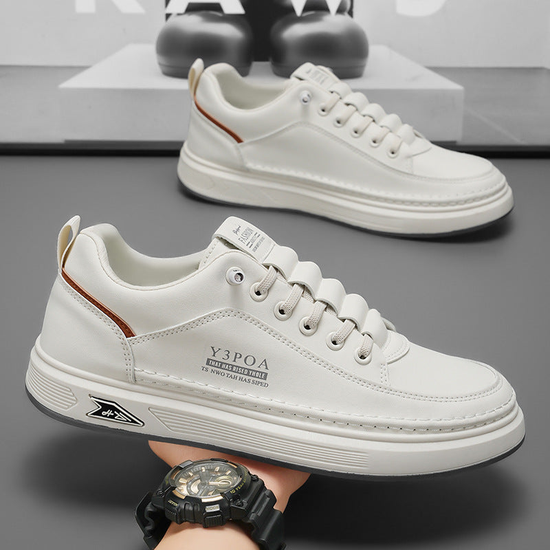 Men’s Sneakers – Synthetic Leather – Thick Sole – Lace-Up Street Style