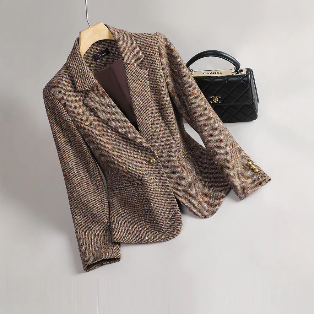 Women’s Blazer – Tailored Fit – Notched Lapel – Single Button Closure