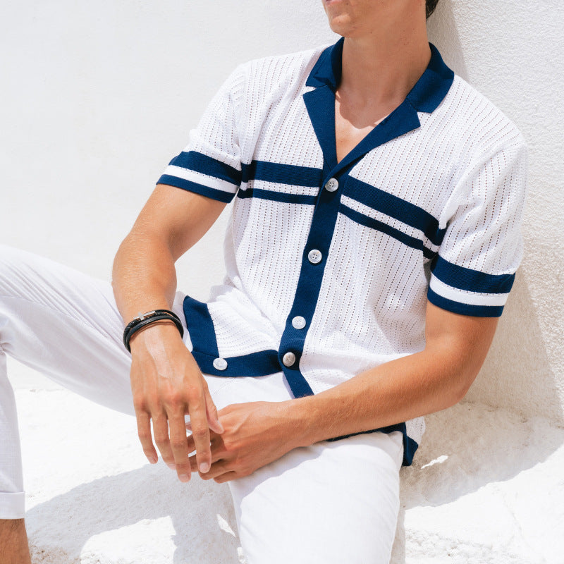 Men’s Knit Polo Shirt – Regular Fit – Soft Knit – Button Front – Short Sleeve