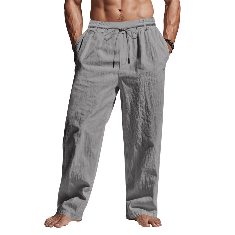 Men’s Linen Pants – Relaxed Fit – Full Length – Drawstring Waist – Side Pockets