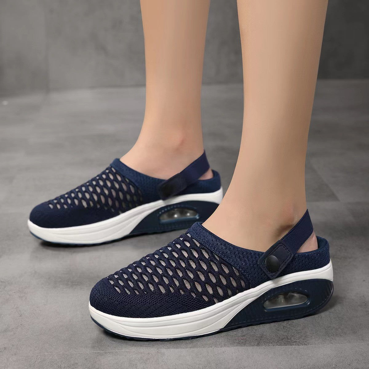 Women’s Slip-On Sandals – Cushioned Air Sole – Open Back Casual Fit