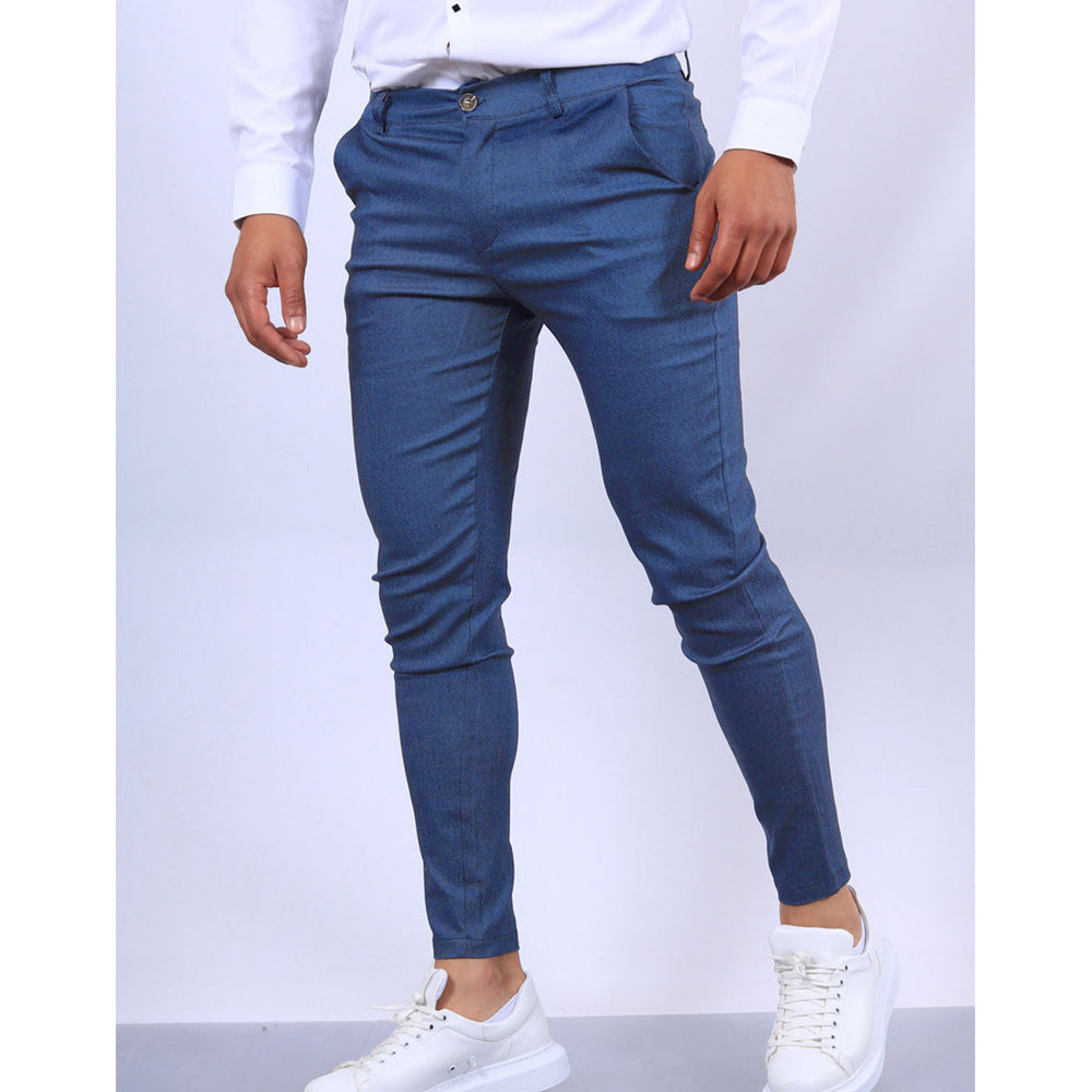 Men’s Slim Fit Trousers – Tapered Leg – Breathable Blend – Smart Casual Office Wear
