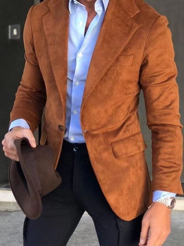 Men’s Blazer – Tailored Fit – Smooth Woven Fabric – Notched Lapel – Smart Casual