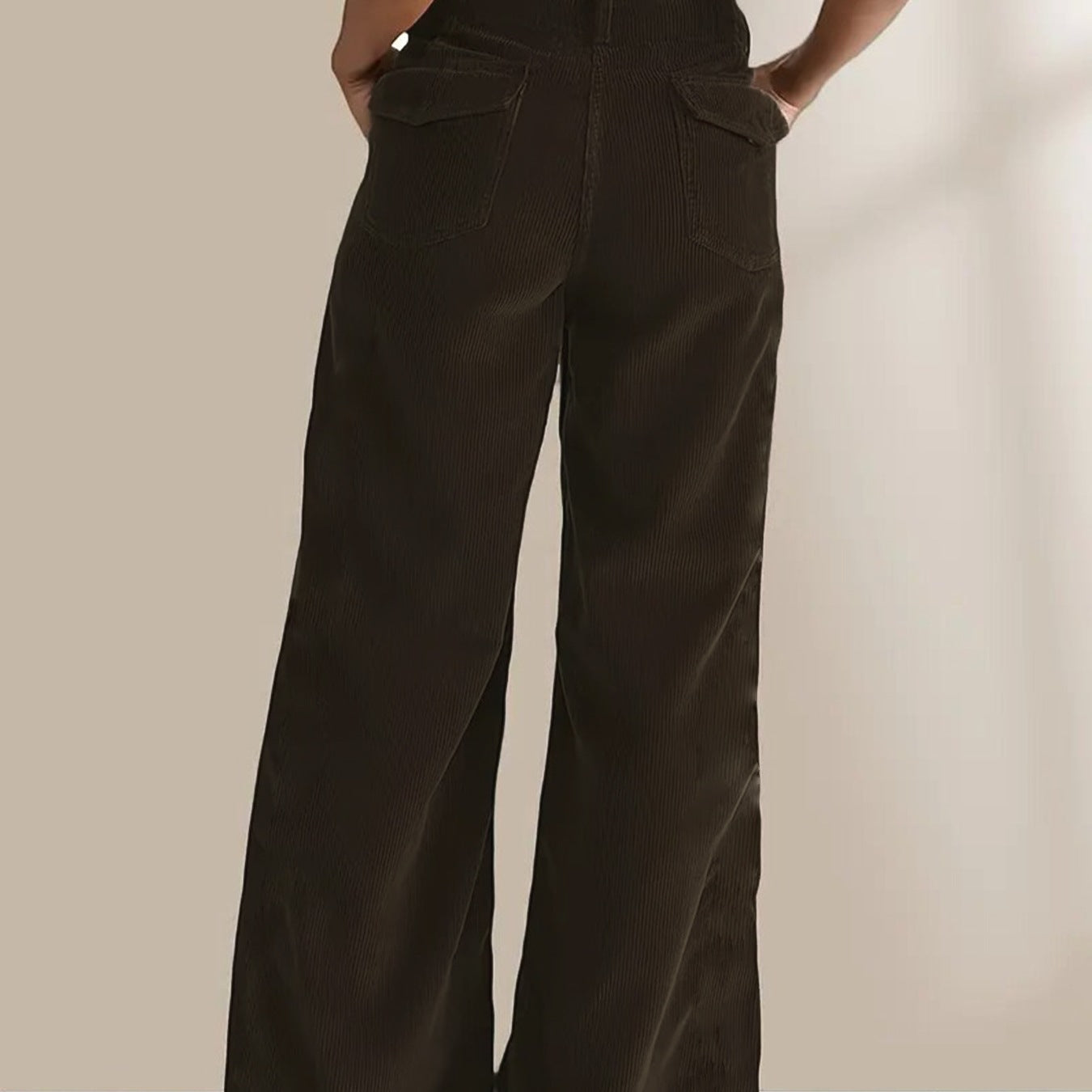 Women’s Straight-Leg Pants – Corduroy – High Waist – Casual Fit – Full Length