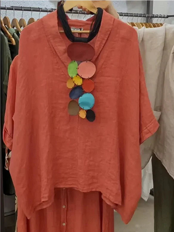 Women’s Blouse – Linnen – Oversized Fit – Hooded Longline – Casual Relaxed Style