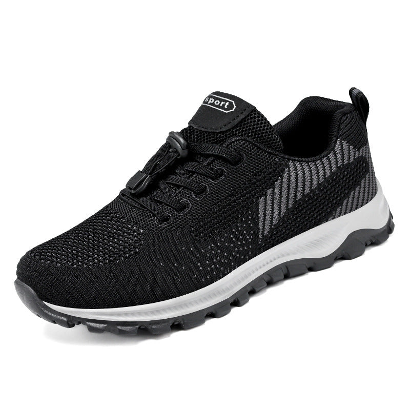 Women's Athletic Sneakers – Knit Mesh – Lightweight – Lace-Up – Low Top – Breathable