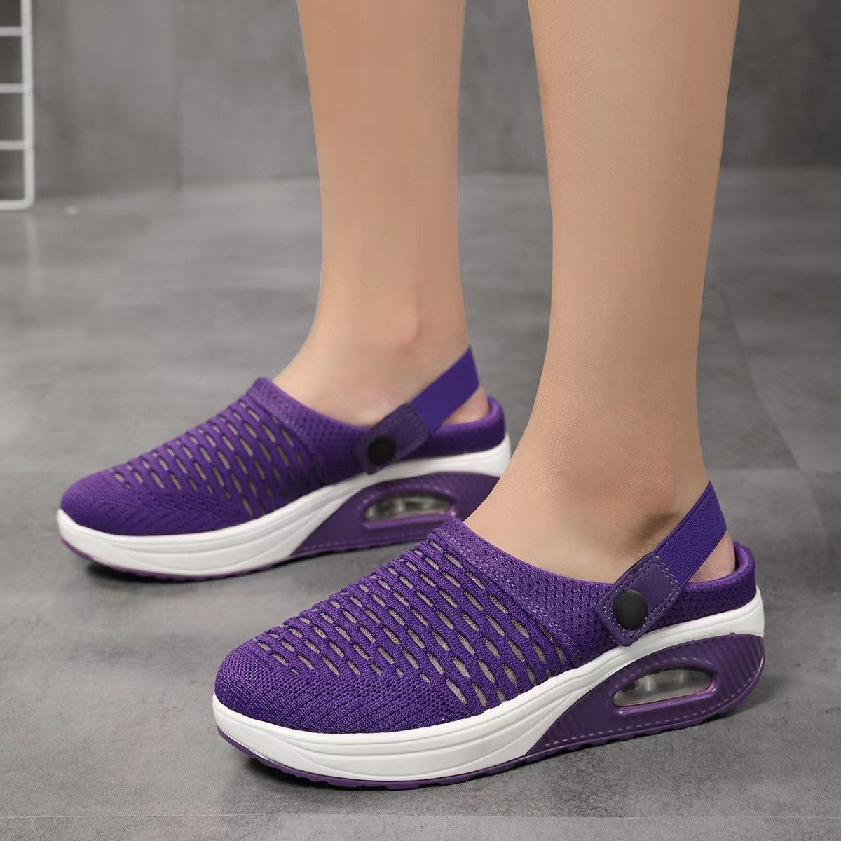 Women’s Slip-On Sandals – Cushioned Air Sole – Open Back Casual Fit