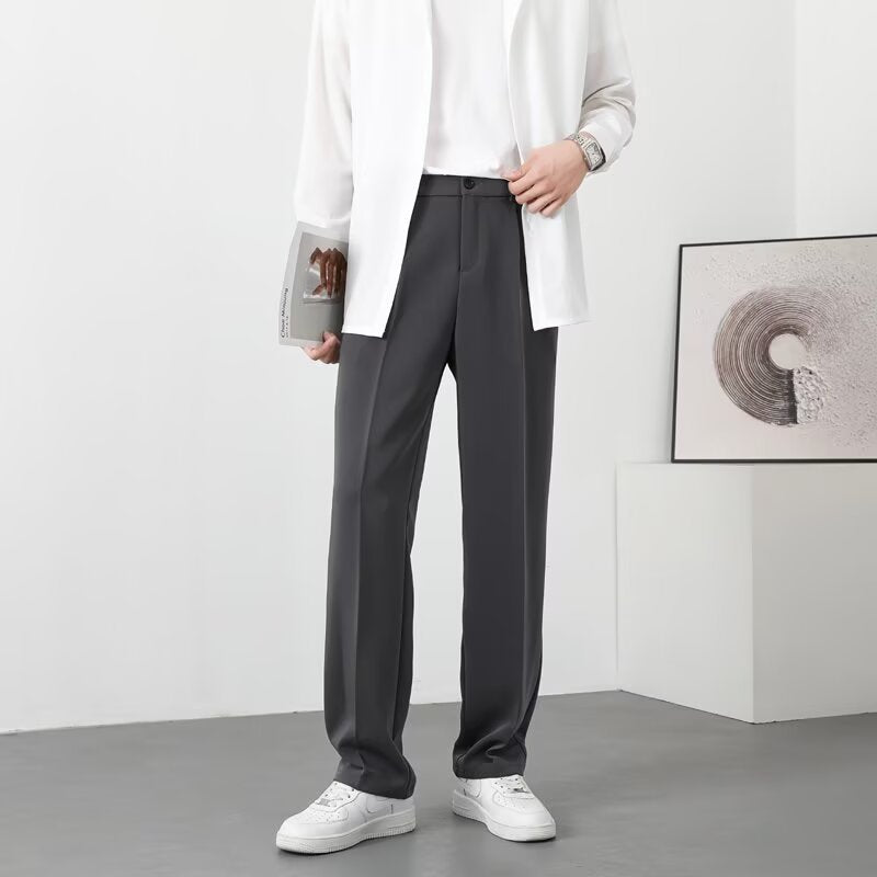 Men’s Slim Fit Trousers – Lightweight Breathable Fabric – Ankle Length – Smart Casual