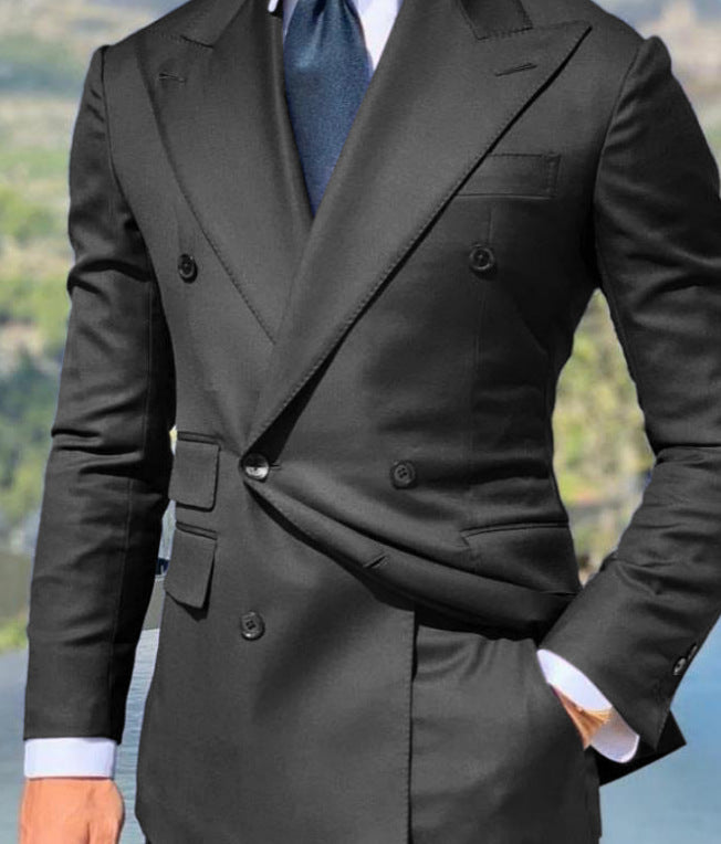 Men’s Blazer Suit Set – Slim Fit – Double-Breasted – Peak Lapel – Luxury Fabric