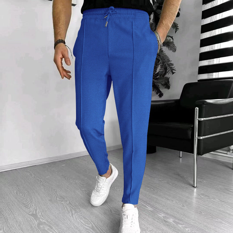Men’s Casual Pants – Slim Fit – Stretch Fabric – Elastic Waist with Drawstring