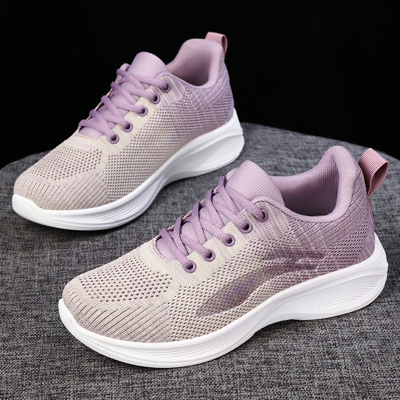 Women’s Running Shoes – Breathable Fly-Knit – Lightweight Cushioned – Lace-Up Fitness