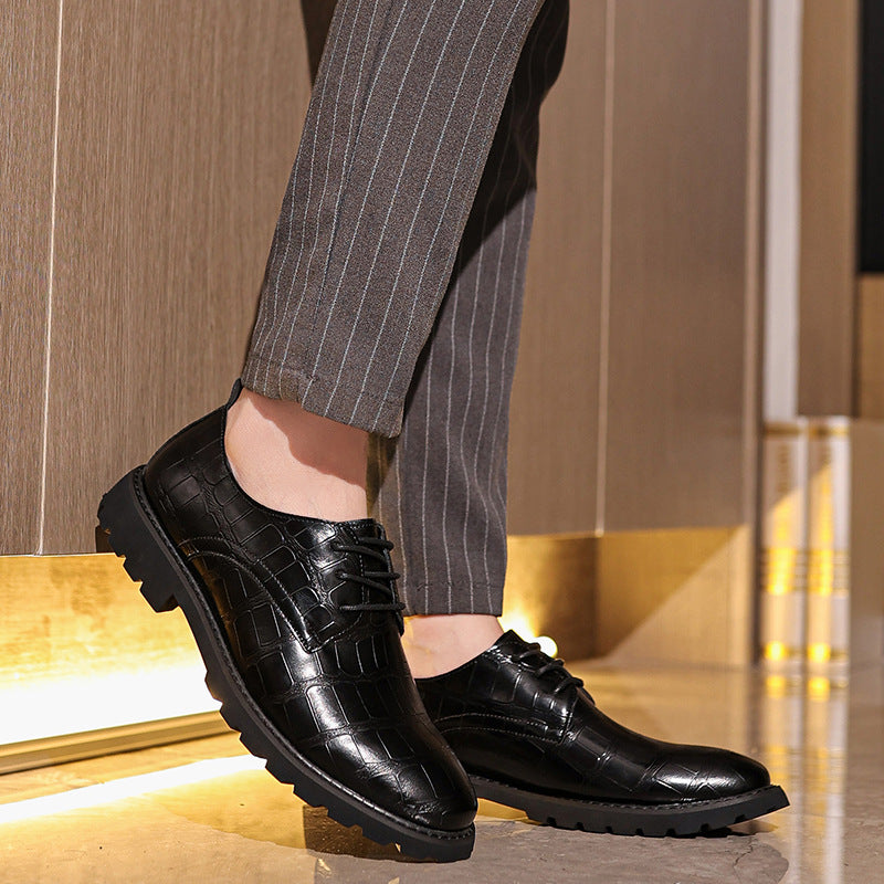 Men’s Derby Shoes – Leather – Cap Toe – Formal Fit – Rubber Sole – Business Style