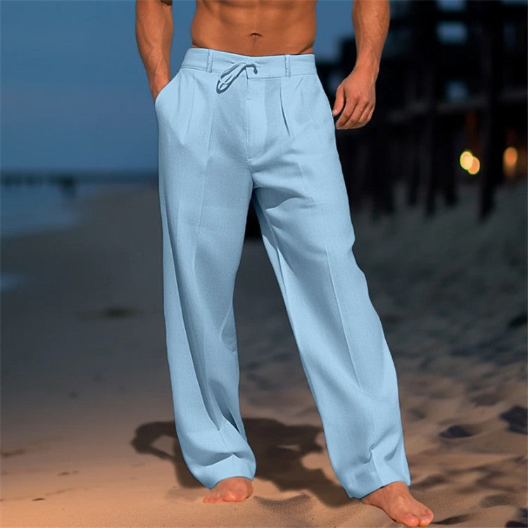 Men’s Casual Pants – Relaxed Fit – Drawstring Waist – Full Length