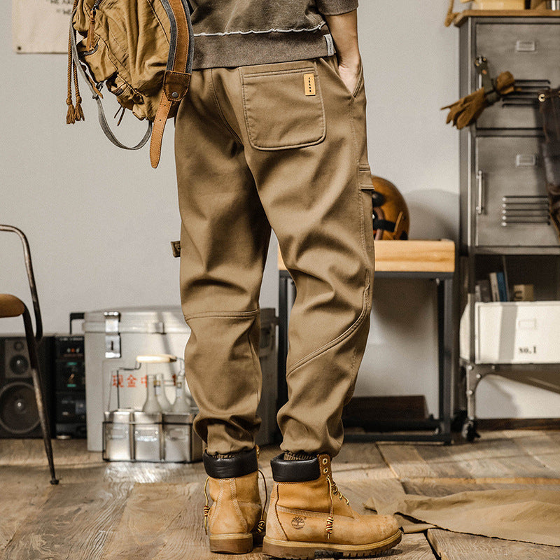 Men’s Cargo Pants – Relaxed Fit – Tapered Leg – Cotton – Utility Pockets – Drawstring Cuffs