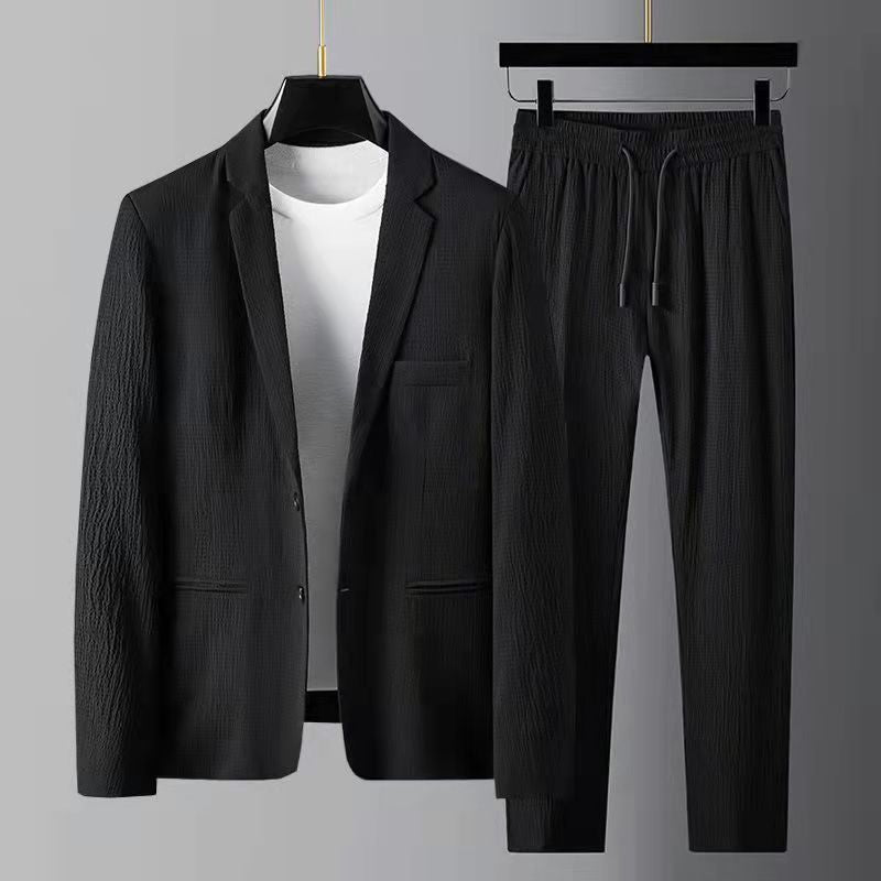 Men’s Suit Set – Slim Fit Blazer & Regular Fit Trousers – Breathable Blend