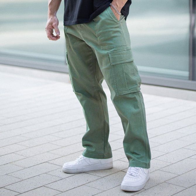Men’s Cargo Pants – Loose Fit – Straight Leg – Breathable Blend – Utility Pockets