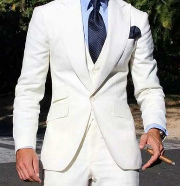 Men’s Three-Piece Suit – Slim Fit – Notch Lapel – Luxury Fabric Formal Wear