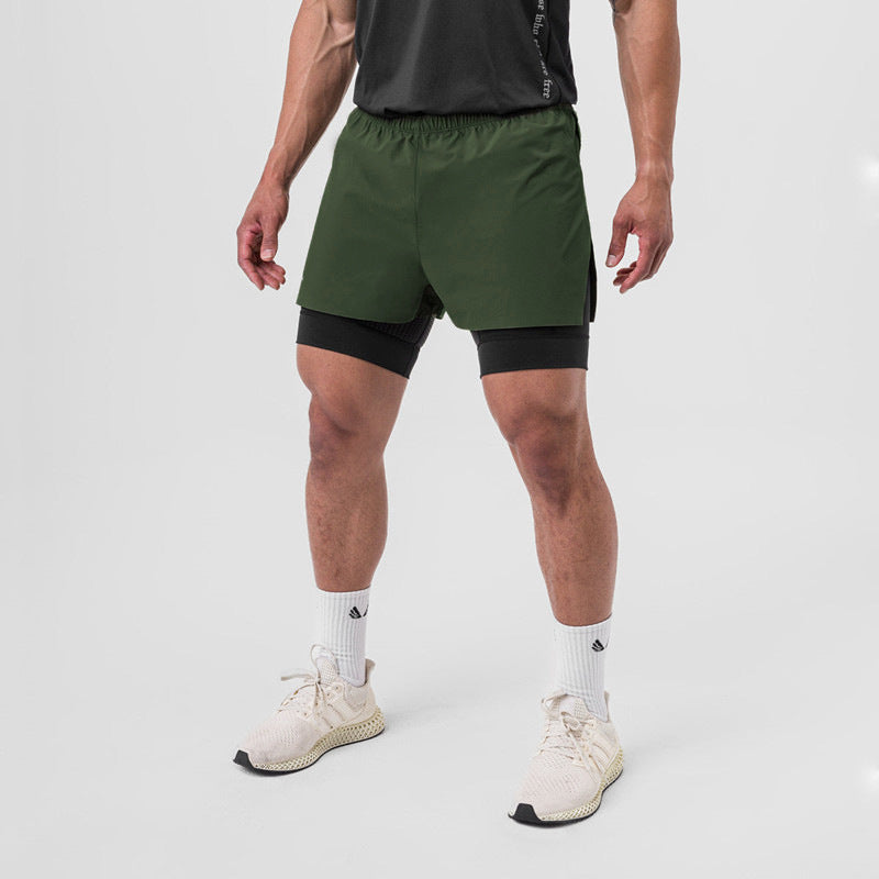 Men’s Athletic Shorts – Dual Layer – Compression Inner – Breathable Stretch Fabric
