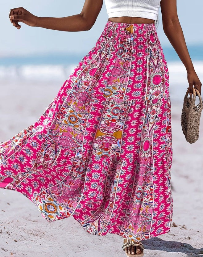 Women’s Strapless Dress – Cotton Blend – Flared Midi – Floral Print – Convertible Wear