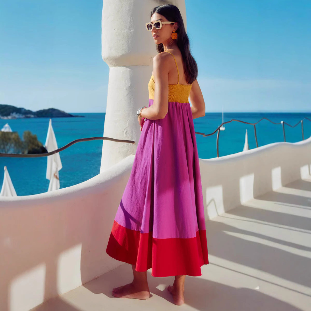 Women’s Sundress – Cotton Blend – A-Line Fit – Spaghetti Straps – Midi Length