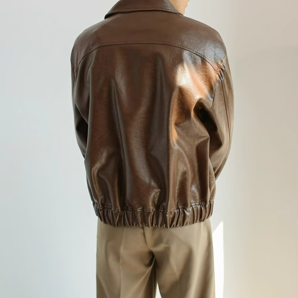Men’s Jacket – Oversized Cropped Fit – Zip Front – Street Style