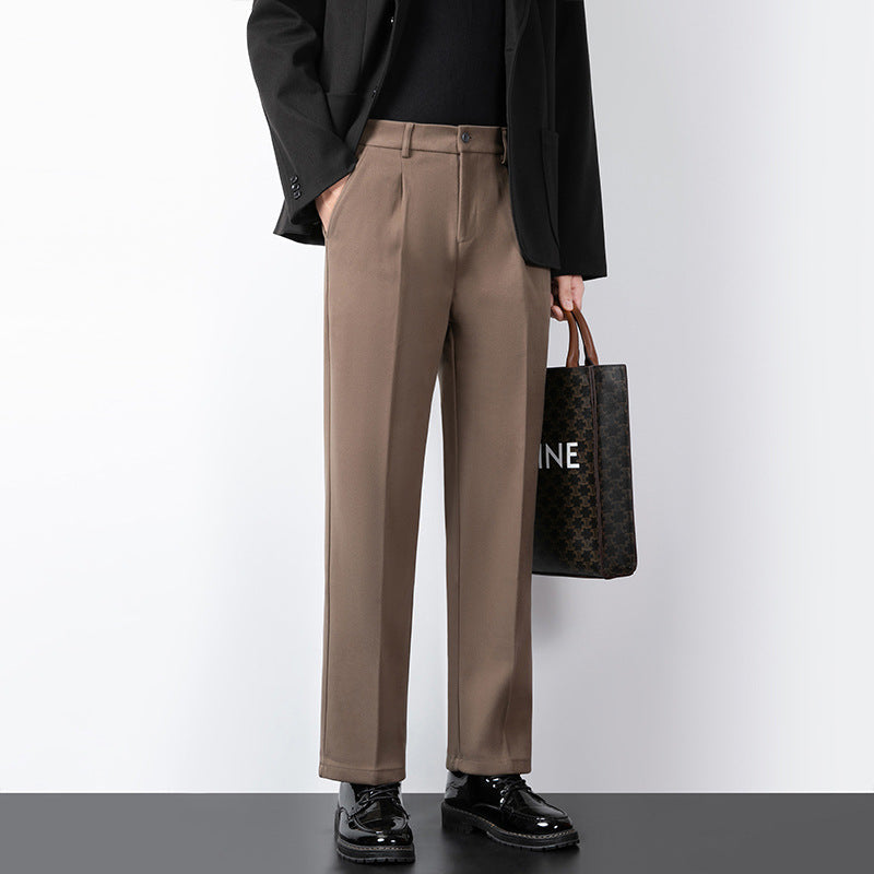 Men’s Tailored Trousers – Wool Blend – Slim Fit – Flat Front Formal Wear