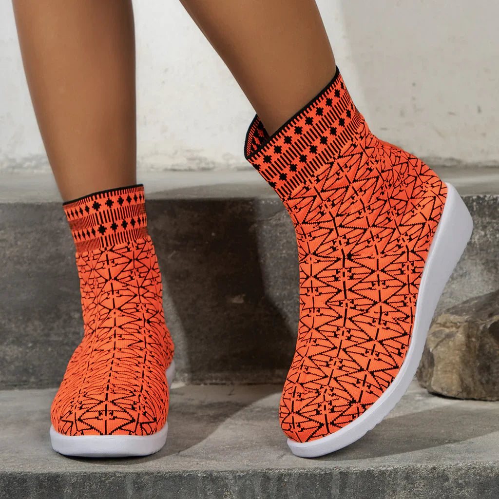 Women’s Sock Sneakers – Knit – Ankle Height – Slip-On