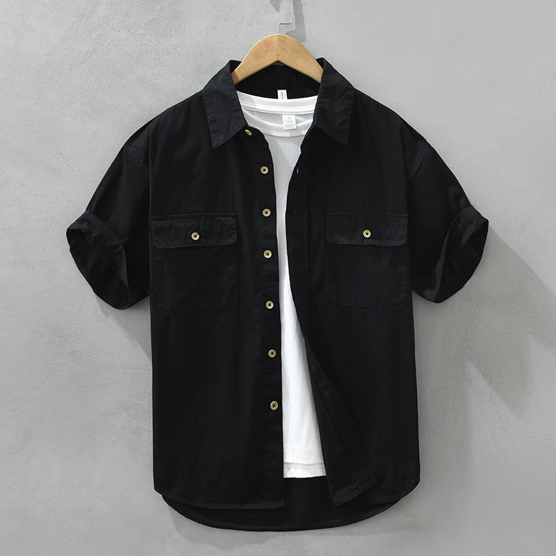 Men’s Workwear Shirt – Relaxed Fit – Button-Down – Short Sleeve – Natural Fibers