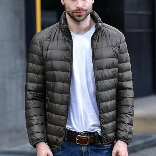 Men’s Quilted Coat – Slim Fit – Stand Collar – Lightweight Weather-Resistant Outerwear
