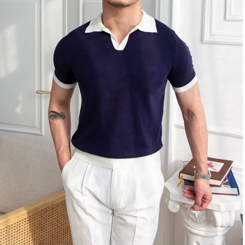 Men’s Polo Shirt – Knitted Cotton – Regular Fit – Short Sleeve Classic Collar