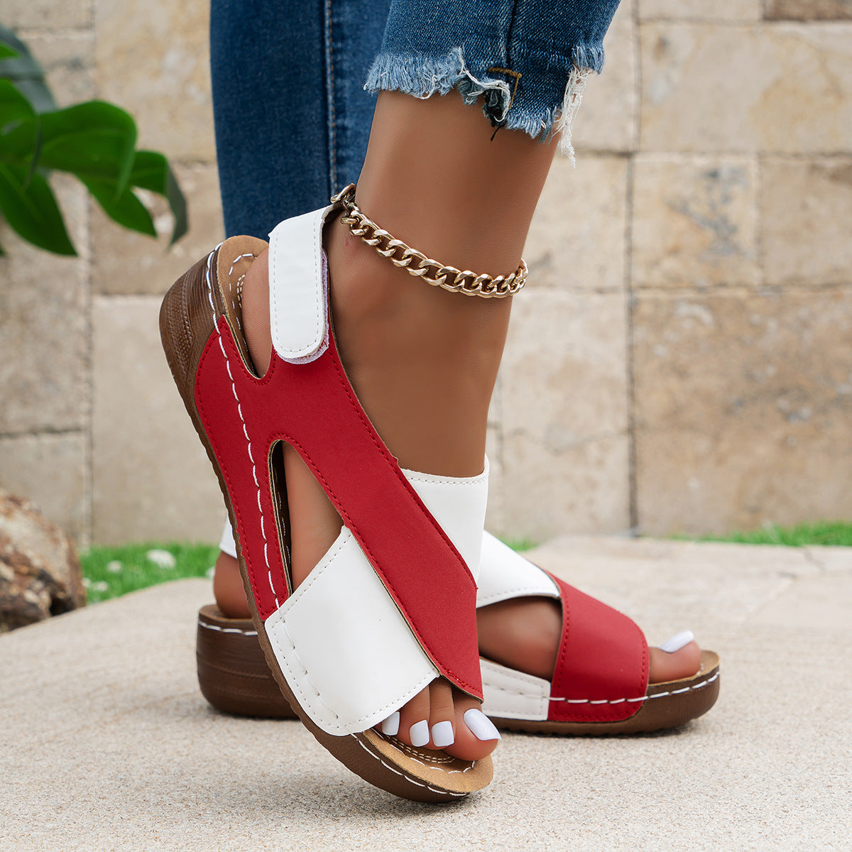 Women’s Sandals – Open Toe Cross Strap – Cushioned Insole – Lightweight Casual Fit