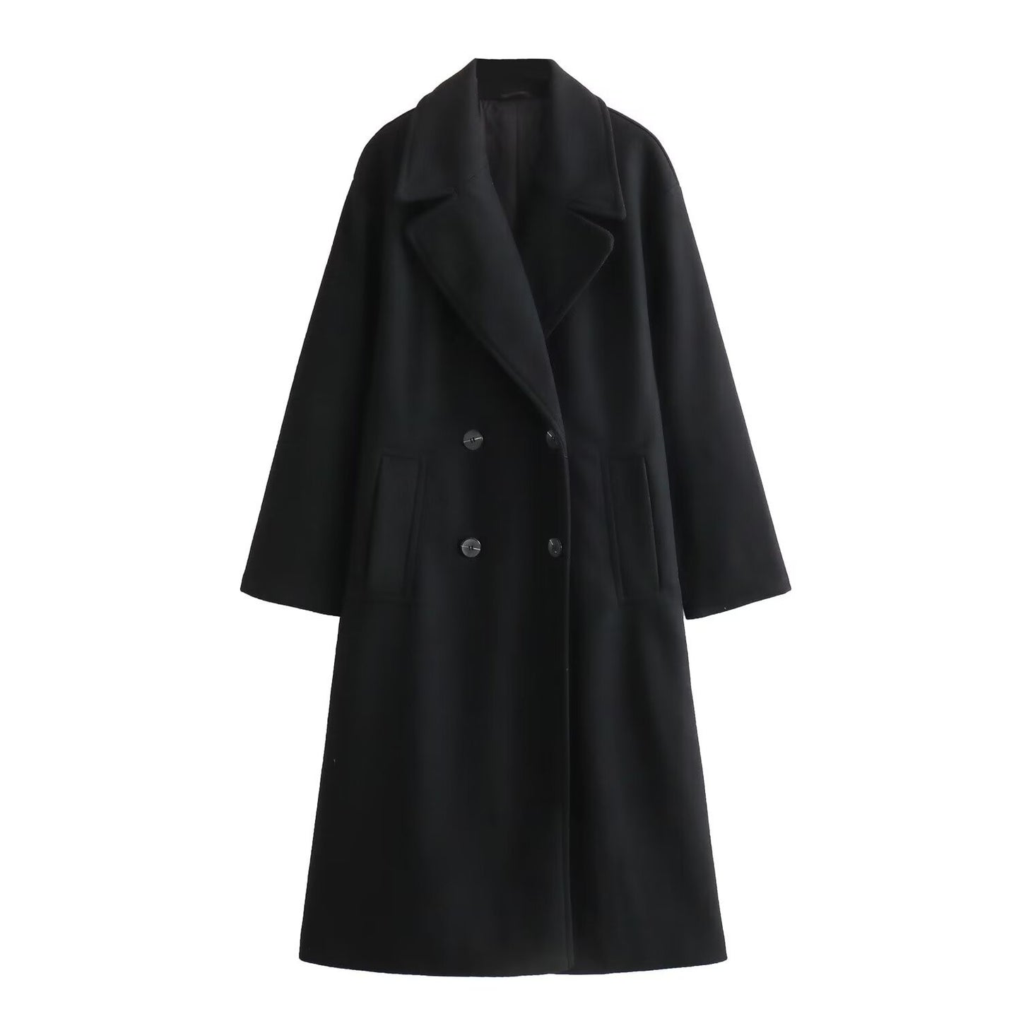 Elena Classic Overcoat | Double-Breasted Relaxed Fit Winter Coat