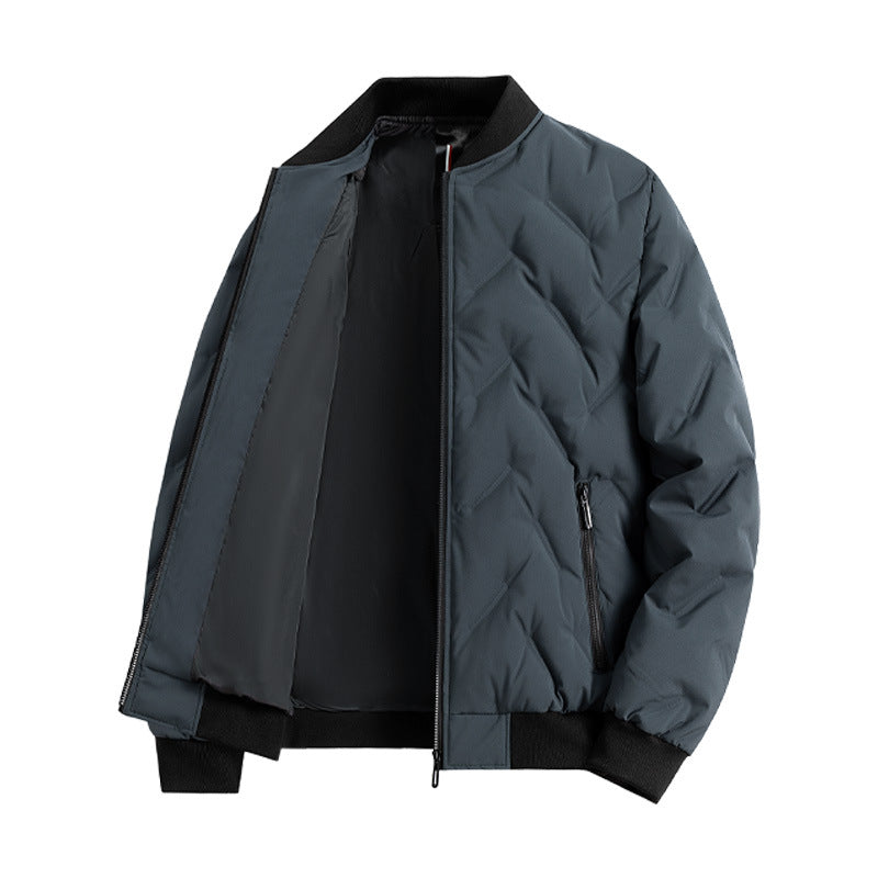 Arthur Quilted Bomber Jacket | Zip-Front Stand Collar Jacket
