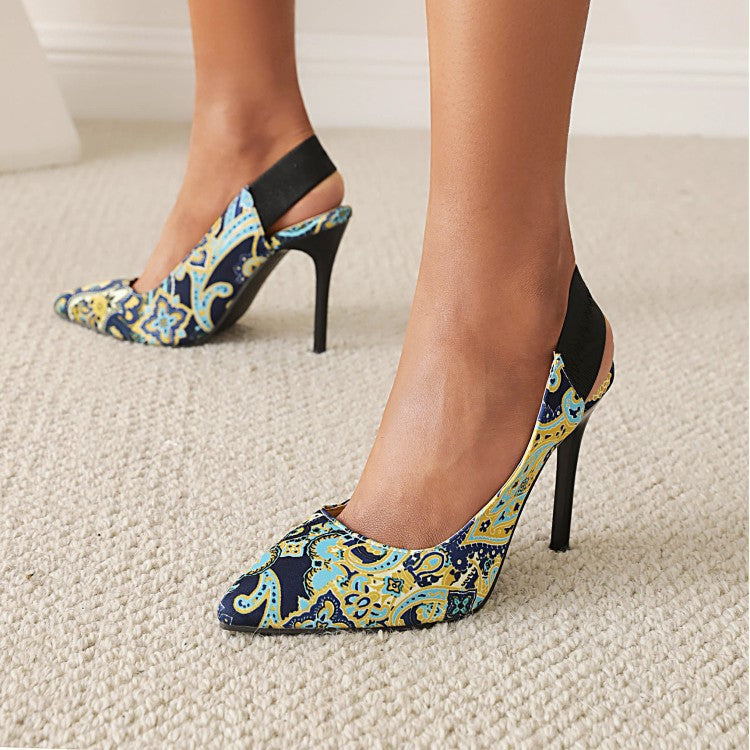Women’s Slingback Pumps Sandals – Pointed Toe – Stiletto Heel – Sleek Elegant Fit