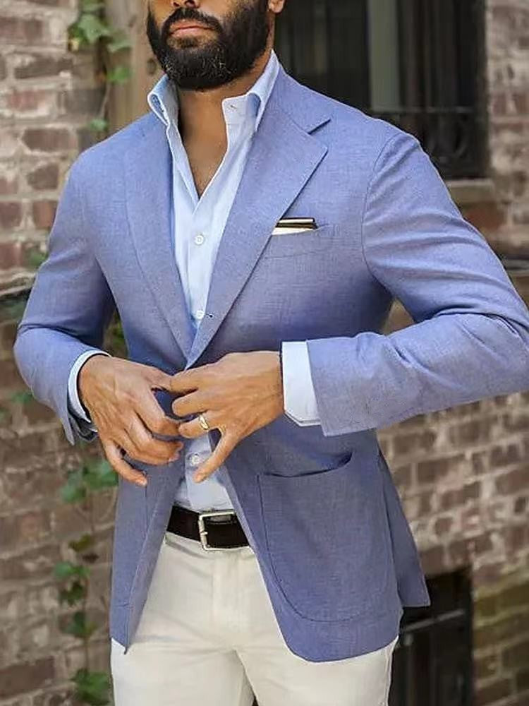 Men’s Blazer – Tailored Fit – Smooth Woven Fabric – Notched Lapel – Smart Casual