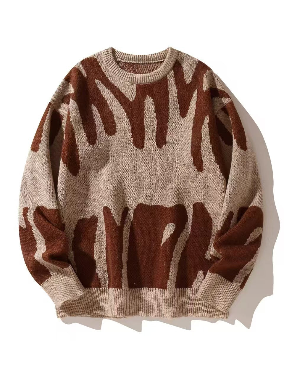 Women’s Sweater – Relaxed Fit – Jacquard Pattern – Long Sleeve
