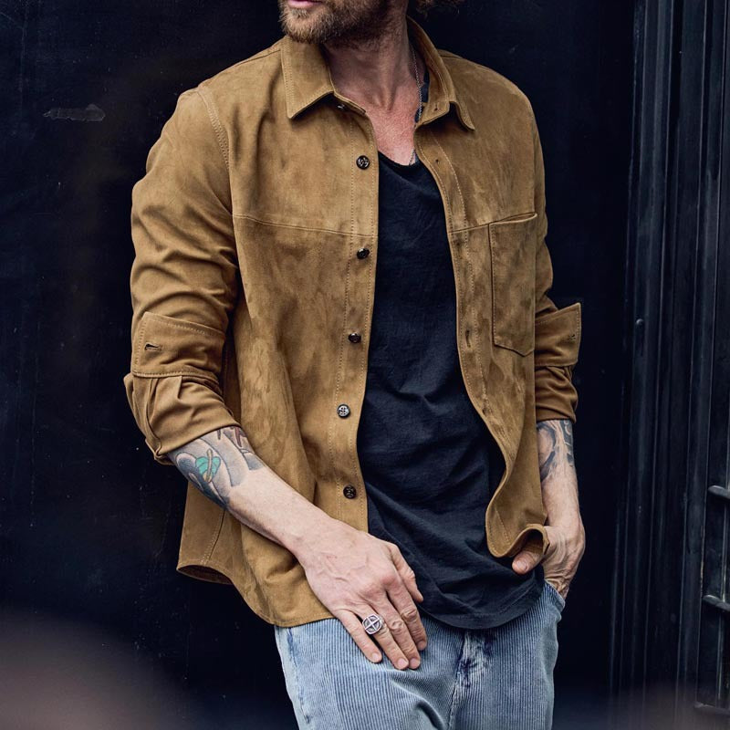 Men’s Casual Shirt – Relaxed Fit – Soft Touch – Long Sleeve Retro Style