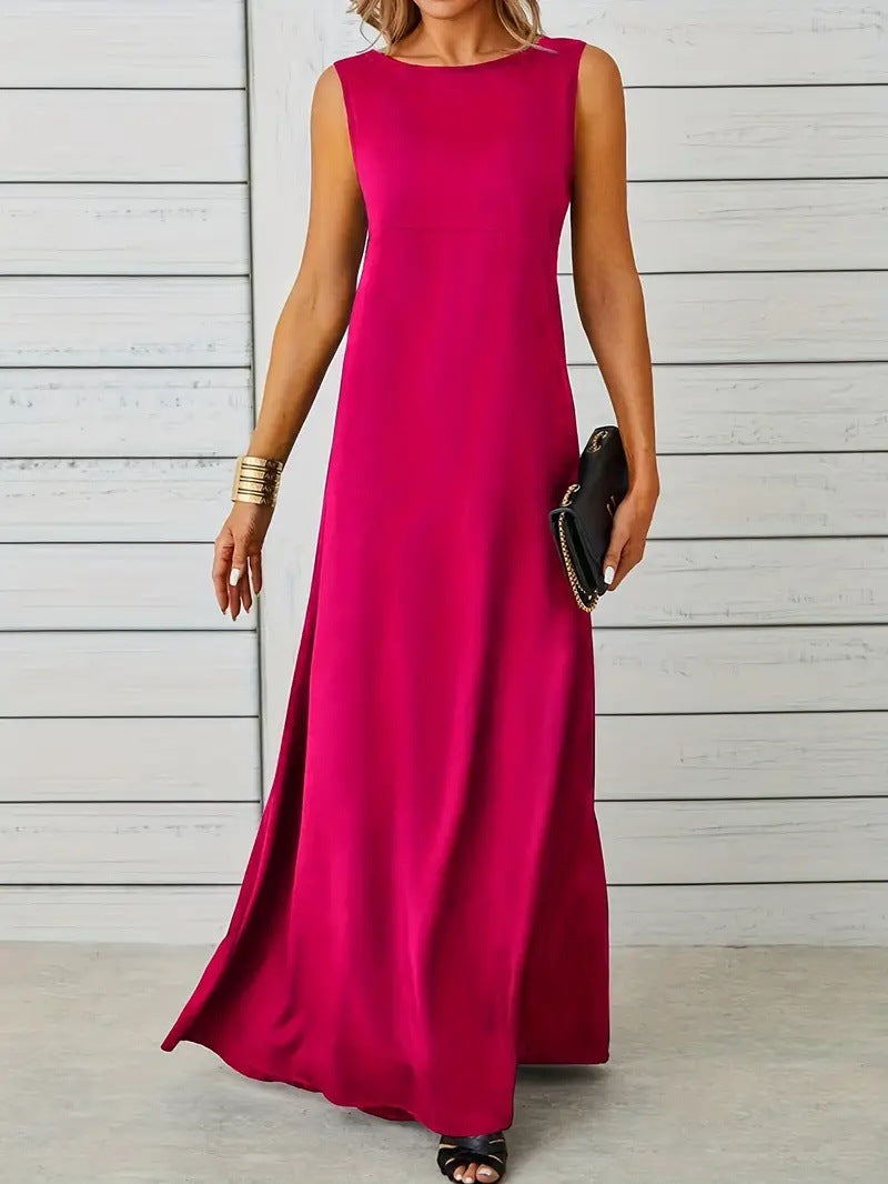Women’s Mid-Length Dress – Sleeveless – Relaxed Fit – Lightweight Minimalist Style