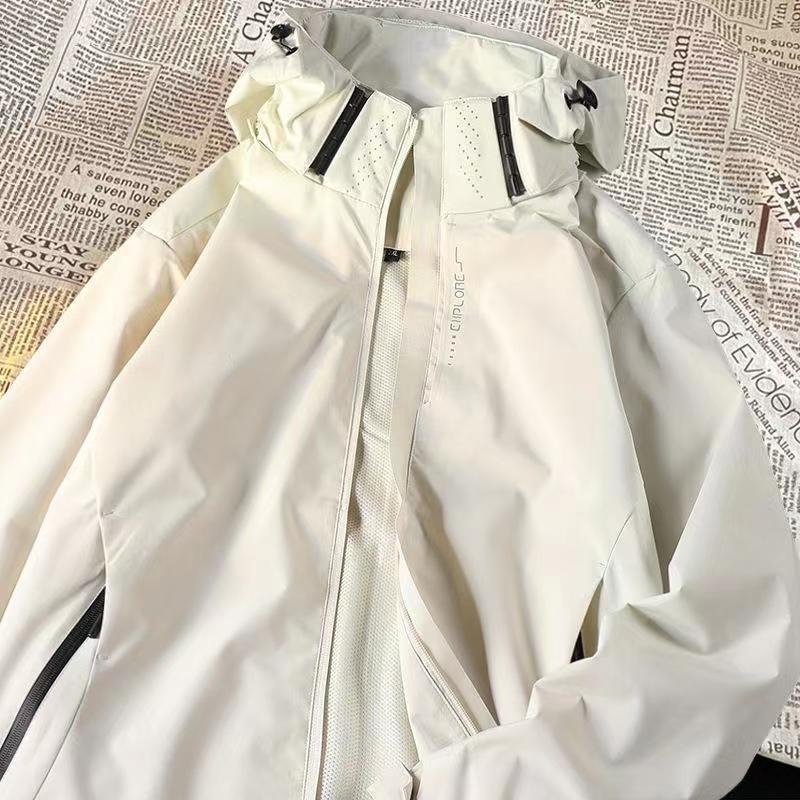 Men’s Outdoor Jacket – Windproof Lightweight – Adjustable Hood – Regular Fit
