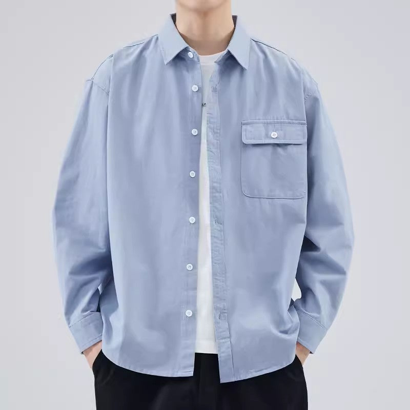 Men’s Button-Down Shirt – 100% Cotton – Relaxed Fit – Long Sleeve Casual Style