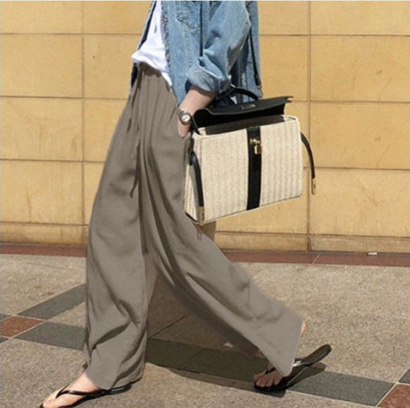 Women’s Wide-Leg Pants – Lightweight Cotton – Elastic Waistband – Relaxed Fit
