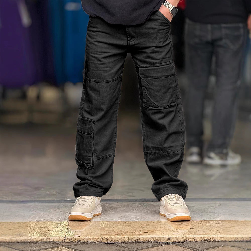 Men’s Cargo Pants – Relaxed Fit – Cotton – Utility Pockets – Full Length