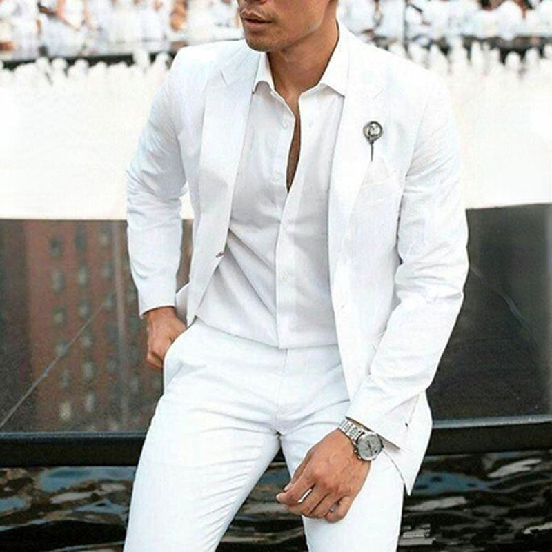 Men’s Slim-Fit Suit – 2-Piece Blazer and Trousers – Single Button Formal Set