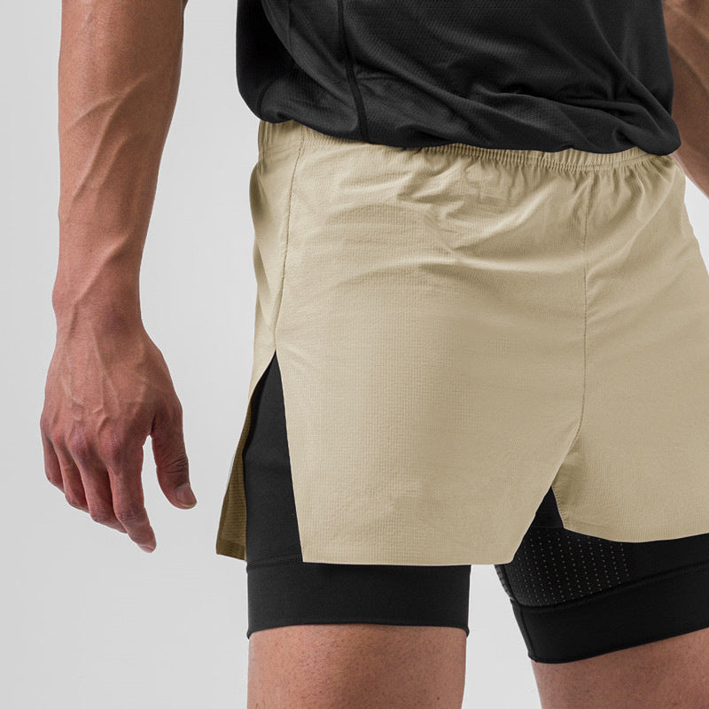 Men’s Athletic Shorts – Dual Layer – Compression Inner – Breathable Stretch Fabric